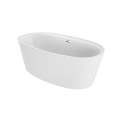Jacuzzi Amalia 67" Free Standing Acrylic Soaking Tub with Center Drain, Pop-Up Drain Assembly and Overflow White / White Drain
